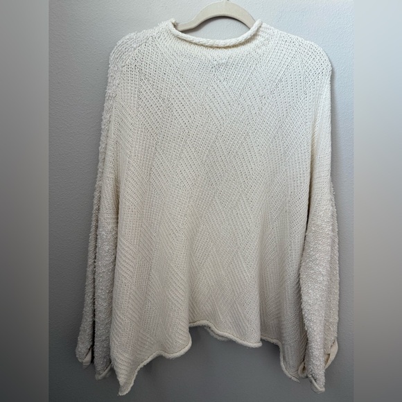 Free People Cuddle Up Pull Over Oversized Ivory Sweater Size S - Picture 7 of 13